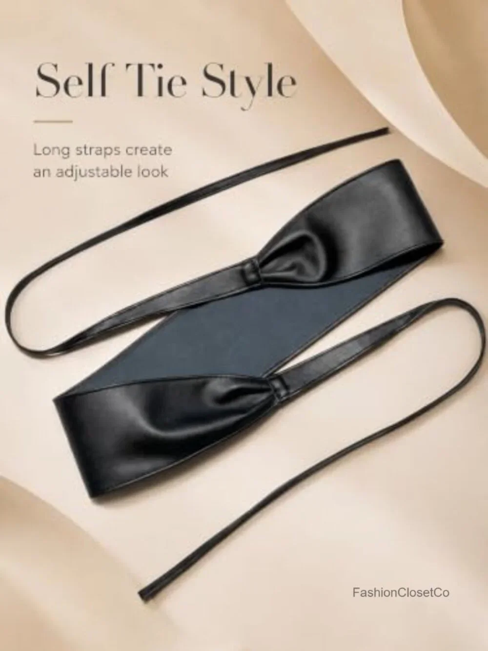Faux Leather Wide Obi Waist Wrap Belt | Lace Up Corset Cinch Belt for Dresses &